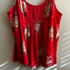 Torrid Red Floral Cami Top Size 2 22/24